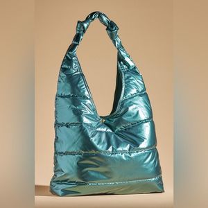 Anthropologie Shiny Teal Bag